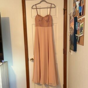 Elegant Rose Gold Spaghetti Strap Dress